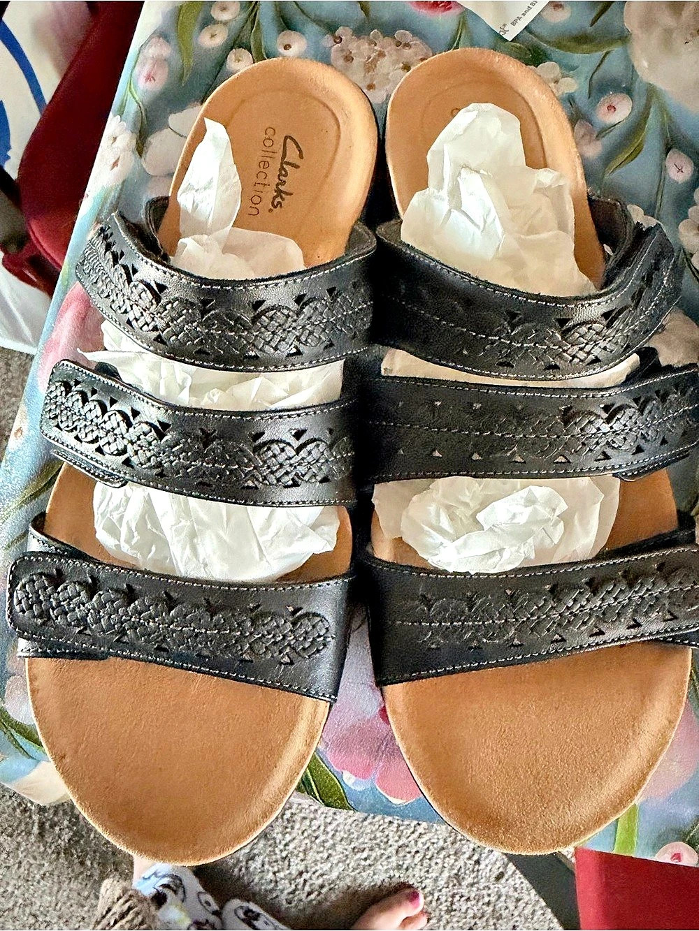 Clarks LaurieAnn Sandals Black & Brown Strappy Sandals 9